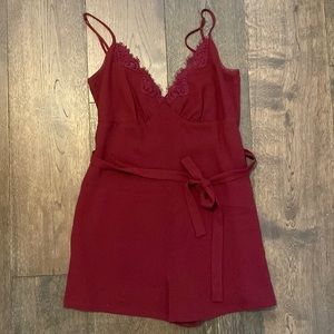 BCBG Maroon Romper